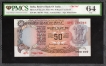 PMCS graded as 64 UNC Fifty Rupees Fancy No 786786 Banknote  Signed by Bimal Jalan  of Republic India.