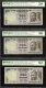 3 PMCS Graded as 58, 30 & 63 Fancy Number 000786, 786000 & 786786 Five  Hundred Rupees Banknotes Signed by Bimal Jalan  of Republic India.