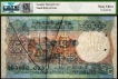 Extremely Rare Security Thread Error Five Rupees Banknote Signed by C Rangarajan PMCS graded 63.