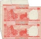 Extra Paper &  Sheet Fold Cutting  Error Twenty Rupees Banknote Signed by D Subbarao  of Republic India of 2009.