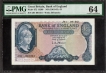 PMG Graded  64  Choice Uncirculated Five Pounds Banknote of Queen Elizabeth II of the  United Kingdom.