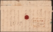 Extremely Rare Pre Stamp letter dispatched Gwalior to Agra, Post Mark in rectangular Box of Red ink 