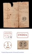 Extremely Rare Steamer Letter from Calcutta to London in 1841, An extremely unusual label of EXAMINER’s OFFICE.