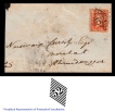 Very Rare Litho Cover with 1Anna Die II Lithographed stamp addressed to Ahmad Nagar.