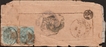 Extremely Rare TRAVELLING POST OFFICE Cover with Victoria Queen of Half Anna Stamps addressed to BIDASAR, Rajasthan