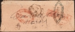 Exceedingly Rare EIC cover with MULTIPLE UNRECORDED Seals with 2 QV Half Anna Stamps.