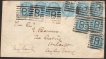 Rare Exhibit Cover Dispatched from Mahabaleshwar to England in 1883, QV 9 Stamps Tied.