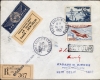 Regsitered Air Mail DLO Cover sent from France to Delhi in 1955