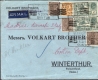 Air Mail Cover of KGV period dispatched from Guntur to Winterthur with instruction via Madras-Karachi-Italy
