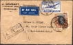 Extremely Rare Registered Air Mail Cover used combination stamps of KGVI & Republic India.