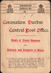 Coronation Darbar Official Printed Brochure with 6 Stamps of Combination of Queen Victoria, King Edward & KGV.