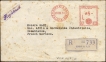 Very Rare Meter Franking Registered Cover of 1951 dispatched to Very Rare destination FRENCH MOROCCO.