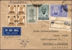 Gandhi Registered by Air Mail Combination Cover of Gandhi and George VI of 7 Stamps.