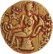 Samudragupta Gold Dinar Coin of Lyrist type of Guptas.