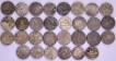 Lot of Thirty Silver Rupee Coins of Different Rulers of Awadh State.