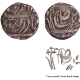 CIS-Patiala, Karam Singh Sahrind Mint Silver Rupee Coin Floral design and Cross symbol as mint mark.