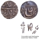 CIS-Patiala, Karam Singh Sahrind Mint Silver Rupee Coin with Trident and Cross symbol as mint mark.