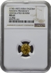 NGC Graded as MS63 Gold Three Swami Pagoda Coin of Madras Presidency.