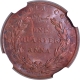 Rare NGC MS 64 BN Graded 1835 of Copper One Quarter Anna Coin of East India Company of Madras Mint.