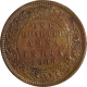 Very Rare Key Date of Bronze One Quarter Anna Coin of King Edward VII of Calcutta Mint of 1909.