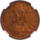 Rare NGC MS 65 RB Bronze One Quarter Anna Coin of King George V of Calcutta Mint of 1913.