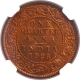 Scarce NGC MS 66 RB Graded Bronze One Quarter Anna Coin of King George V of 1928 of Calcutta Mint.