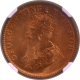 Scarce NGC MS 66 RB Graded Bronze One Quarter Anna Coin of King George V of 1928 of Calcutta Mint.