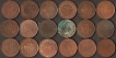 Calcutta and Bombay Mint of Different Years of Bronze Quarter Anna Eighteen Coins Collection of King George V and VI.