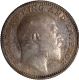 Scarce Silver Half Rupee Coin of King Edward VII of Calcutta Mint of 1907.