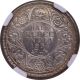 Rare NGC MS 65 Graded Silver Half Rupee Coin of 1934 of Calcutta Mint of King George V.