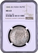 Very Rare NGC MS 63 Graded of Victoria Queen of Silver One Rupee Coin of 1840 of Bombay Mint.