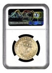 Very Rare NGC MS 64 Graded Silver One Rupee Coin of Victoria Queen of Calcutta and Bombay Mint of 1840.