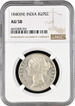 Very Rare NGC AU 58 Graded Silver One Rupee Coin of Victoria Queen of Madras Mint of 1840.