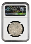 Rare 1862 NGC MS 62 Graded Silver One Rupee Coin of Victoria Queen of Bombay Mint.