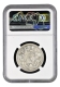 Scarce NGC MS 62 Graded Silver One Rupee Coin of Victoria Queen of Bombay Mint of 1862.