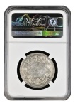 Silver One Rupee NGC MS 62 Graded Coin of Victoria Queen of Bombay Mint of 1862.