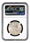 Rare NGC MS 61 Graded Silver One Rupee Coin of Victoria Queen of Calcutta Mint of 1874.