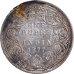 Rare Bombay Mint of Victoria Empress of Silver One Rupee Coin of 1877.