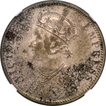 Very Rare NGC XF Details Graded 1897 Silver One Rupee Coin of Victoria Empress of Bombay Mint.