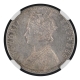 Scarce NGC AU 58 Graded Silver One Rupee Coin of Victoria Empress of Bombay Mint of 1898.