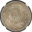 Very Rare NGC MS 63 Silver One Rupee Coin of King George V of Calcutta Mint of 1911.