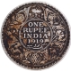 Rare Silver One Rupee Coin of King George V of Bombay Mint of 1919 with Die Rotation.