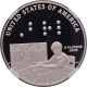 Proof Silver One Dollar Louis Braille Birth Bicentennial Coin of USA of 2009.