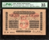 Very Rare Uniface Five Rupees Banknote Signed by M M S Gubbay of King George V of 1918.