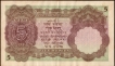 Very Rare Banknote of British India of Five Rupees of 1934 of King George V Signed by J W Kelly.