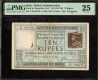 Very Rare PMG Graded 25 Very Fine Ten Rupees Banknote of 1923 of King George V Signed by H Denning.