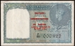 Rare Burma Issue One Rupee Banknote of 1945 of King George VI Signed by C E Jones.