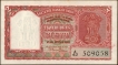 Rare Republic India Banknote of 1950 of Two Rupees Signed by B Rama Rau. 