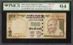 PMCS Graded 64  UNC Five Hundred Rupees Fancy No 000786 Banknote  Signed by Y V Reddy of Republic India of 2008.