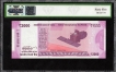 Extremely Rare PMCS Graded as 65 Gem UNC Two Thousand Rupees Fancy number 000786 Republic India Banknote Singned by Urjit R Patel of 2017.